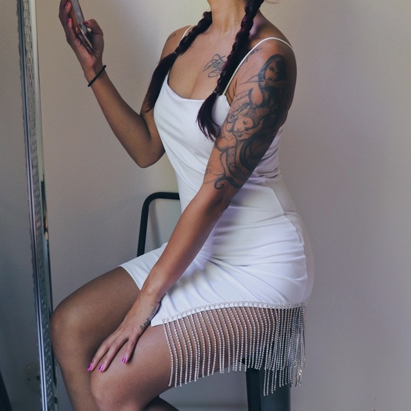 NEW White Dress with Tassel Detail - Picture 10 of 15